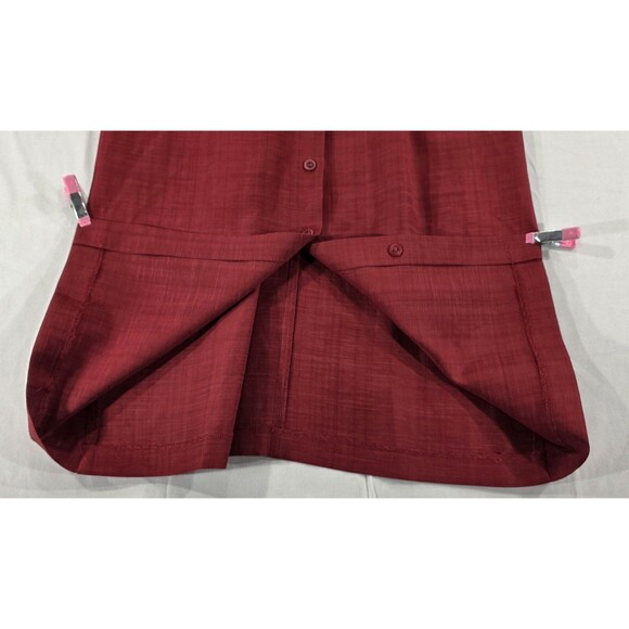 CAROLL Womens Shirt Dress Viscose/Linen Minimalist Modest Red France T38 | US 8 - Picture 10 of 15